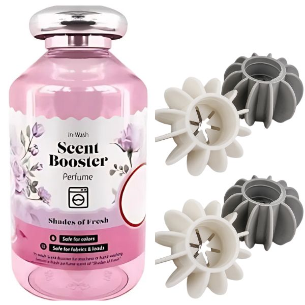 Set Parfum Concentrat pentru Rufe, Pure Fresh, 250 ML si 4 Bile Reutilizabile pentru a Preveni Incurcarea Hainelor in Masina 
