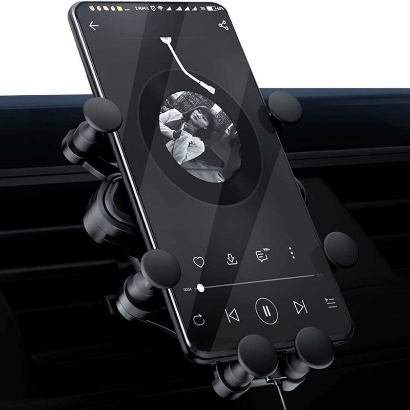 Suport Auto pentru Telefon cu Prindere pe Grila Ventilatie, Rotativ 360° si Incarcator Auto cu Cablu de Date si Incarcare USB