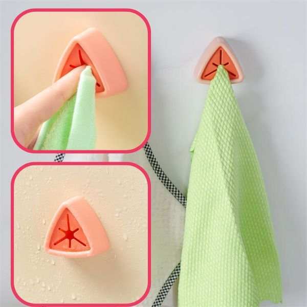 Suport Autoadeziv Mercaton pentru Prosoape, Plastic, Tip Agatatoare, Impermeabil, Sistem Push Free, Montaj pe Perete, 5 x 2.3