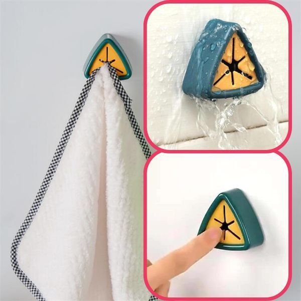 Suport Autoadeziv Mercaton pentru Prosoape, Plastic, Tip Agatatoare, Impermeabil, Sistem Push Free, Montaj pe Perete, 5 x 2.3