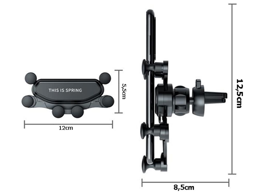 Suport Telefon Auto Gravity cu Prindere in Grila de Ventilatie, Ajustabil in Orice Directie, Universal, Rotativ 360 grade, Ne