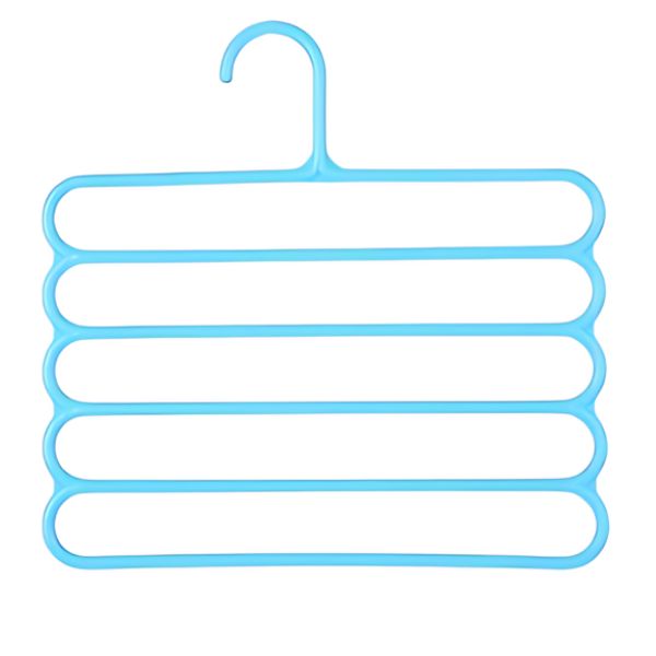 Umeras Mercaton din Plastic, Antiderapant si Multifunctional pentru Organizarea Hainelor, cu 5 Pozitii, 31×31 cm, Albastru