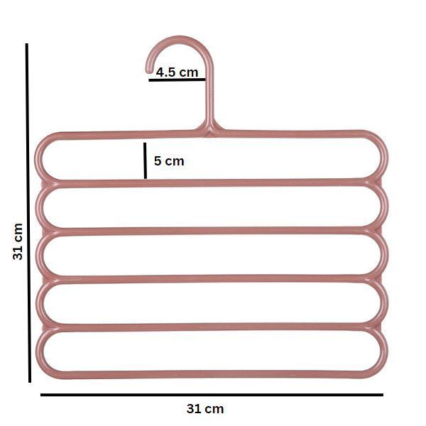 Umeras Mercaton din Plastic, Antiderapant si Multifunctional pentru Organizarea Hainelor, cu 5 Pozitii, 31×31 cm, Maro