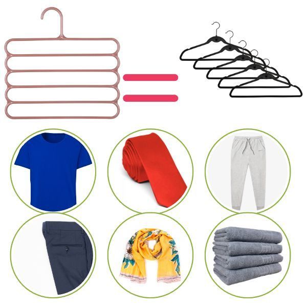 Umeras Mercaton din Plastic, Antiderapant si Multifunctional pentru Organizarea Hainelor, cu 5 Pozitii, 31×31 cm, Maro