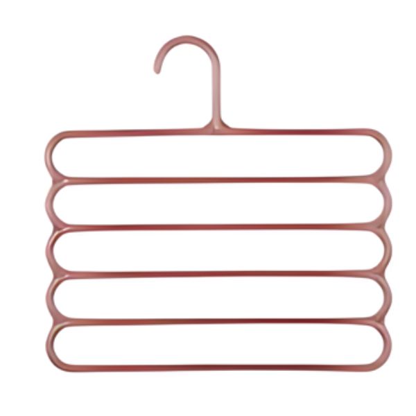 Umeras Mercaton din Plastic, Antiderapant si Multifunctional pentru Organizarea Hainelor, cu 5 Pozitii, 31×31 cm, Maro