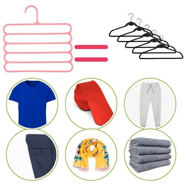 Umeras Mercaton din Plastic, Antiderapant si Multifunctional pentru Organizarea Hainelor, cu 5 Pozitii, 31×31 cm, Roz