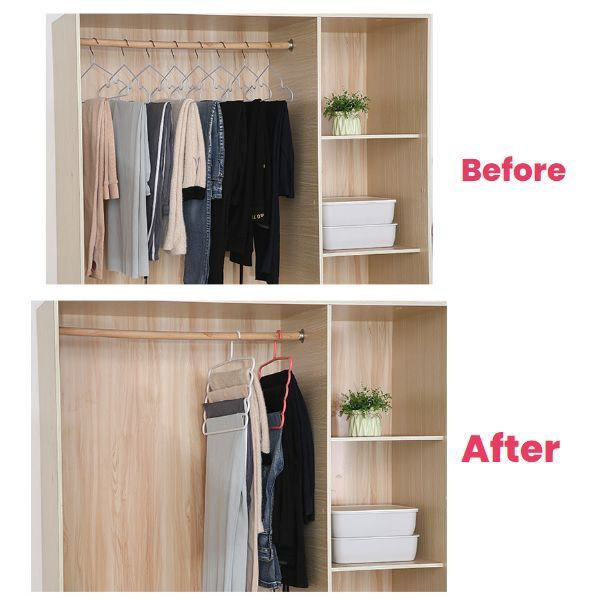 Umeras Mercaton din Plastic, Antiderapant si Multifunctional pentru Organizarea Hainelor, cu 5 Pozitii, 31×31 cm, Roz