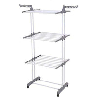 Uscator Vertical de Rufe, Mercaton, 3 Nivele, Pliabil, Roti cu Sistem Blocare, Capacitate 40 Kg, Cadru Otel, 75 x 126 cm, Alb